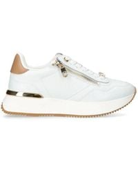 Carvela Kurt Geiger - Flare Zip-embellished Leather Low-top Trainers - Lyst
