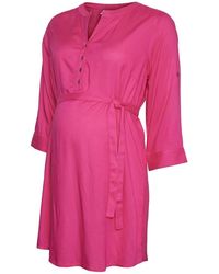 Mama.licious - Mlmercy Notched Neck Band Collar Three Quarter Sleeve Tunic - Lyst