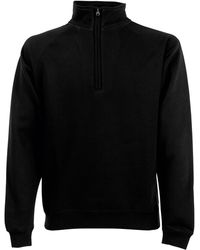 Fruit Of The Loom - Zip Neck Sweatshirt Top - Lyst