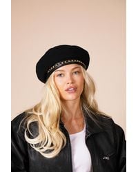 SVNX - Beret Hat With Chain Detail - Lyst