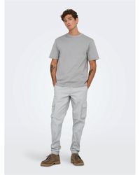 ONLY - Solid Patterned Straight Cargo Pants - Lyst