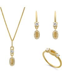 Orphelia - 'Lily' 925 Sterling Set: Necklace + Earrings + Ring - Lyst