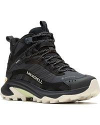 Merrell - Moab Speed 2 Mid Gore-tex Dames Zwarte Wandelschoenen - Lyst