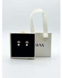 SVNX - Pearl Stud Earring With Diamante Tree - Lyst