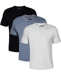 French Connection - 3 Pack Cotton Short Sleeve Polo Shirts - Lyst