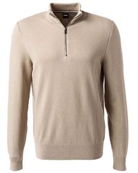 BOSS - Hugo Boss Ebrando Half Zip Knitwear Dark - Lyst