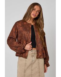 Urban Bliss - Animal Suede Bubble Hem Jacket - Lyst