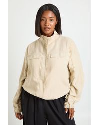 Boohoo - Plus Peached Funnel Neck Zip Up Jacket - Lyst
