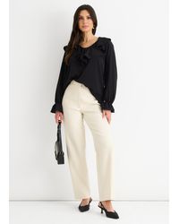 Gini London - Wide Frill Loose Fit Blouse - Lyst