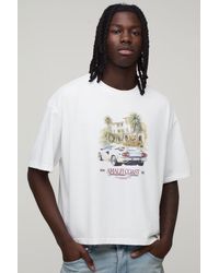 BoohooMAN - Oversized Shrunken Amalfi Coast Print T-Shirt - Lyst