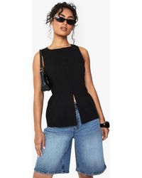 Boohoo - Bengaline Button Through Longline Waistcoat - Lyst