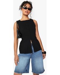 Boohoo - Bengaline Button Through Longline Waistcoat - Lyst