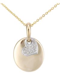 DIAMANT L'ÉTERNEL - 9ct Geel- En Witgouden Diamanten Hartbedel-hangerketting Met Een Lengte Van 46 Cm - Lyst