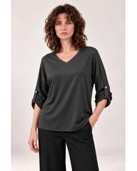 James Lakeland - V-Neck Satin Blouse - Lyst