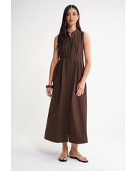 MixRay - Buttoned Tippet Collar Maxi Dress - Lyst