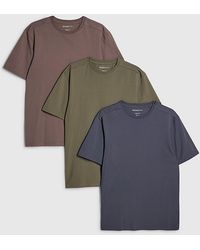 River Island - T-Shirt Muscle Fit 3 Pack Crew Neck Cotton - Lyst