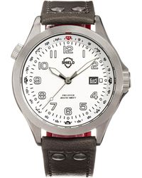Shield - Palau Leather-Band Diver Watch W/Date - Lyst