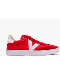 Victoria - Berlin Split Leather & Nylon Trainers Rojo - Lyst