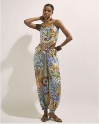 River Island - Trousers Tile Print Hareem Viscose - Lyst