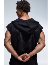 BoohooMAN - Active Boxy Sleeveless Hoodie V Neck - Lyst