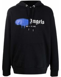 Palm Angels - New York Sprayed Logo-Print Hoodie - Lyst