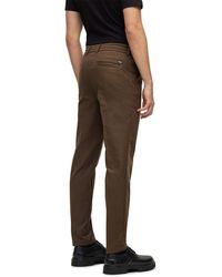 BOSS - Kane Solid Patterned Straight Trousers - Lyst