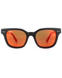 Maui Jim - Square Matte Hawaii Lava Polarized Sunglasses - Lyst