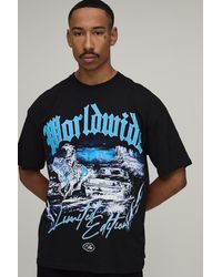 BoohooMAN - Oversized Western Large Scale Print T-Shirt Cotton - Lyst