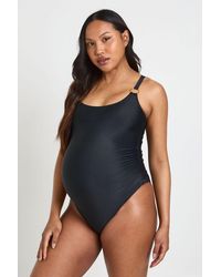 Boohoo - Maternity Trim Detail Scoop Neck Swimsuit - Lyst