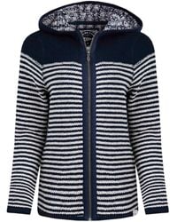 Weird Fish - Ladies Bianca Striped Macaroni Eco Friendly Full Zip Hoodie - Lyst