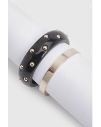 Boohoo - Studded Detail Bangles 2 Pack - Lyst