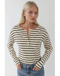 Hiccup - Striped Button Collar T-Shirt - Lyst