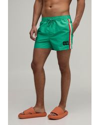 BoohooMAN - Side Stripe Panelled Applique Short Length Swim - Lyst