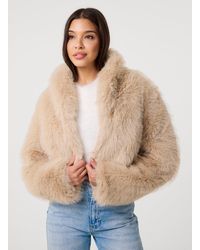 Pink Vanilla - Crop Fur Jacket - Lyst