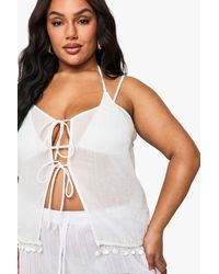 Boohoo - Plus Shell Embellished Beach Cami - Lyst