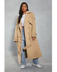 MissPap - Premium Oversized Wool Look Trench Coat - Lyst