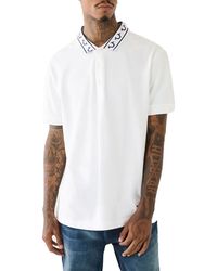 TRUE RELIGION - Polo Shirt Branded Collar Ss Pique Top - Lyst