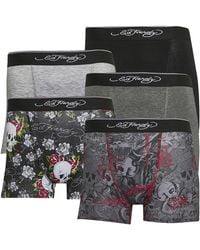 Ed Hardy - 5 Pack Cotton Rich Stretch Boxers With Elastic Waistband Underwear - Lyst