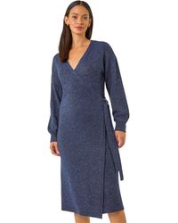 D.u.s.k - Shimmer Wrap Knit Dress - Lyst