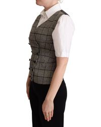 Dolce & Gabbana - Geruite Vest Met Dubbele Rij Knopen Voor Dames - Lyst