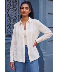 Roman - Floral Textured Collared Shirt - Lyst