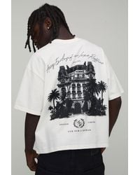 BoohooMAN - Palm Palace Print Oversized Boxy T-Shirt - Lyst