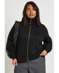 Boohoo - Plus Funnel Neck Zip Up Jacket - Lyst