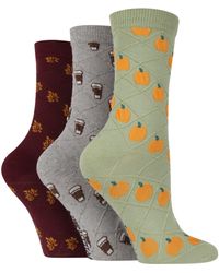 Wildfeet - 3 Pack Ladies Fashionable Texture Knit Cotton Socks - Lyst