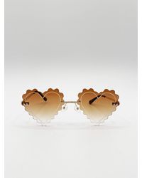 SVNX - Scallop Heart Sunglasses - Lyst