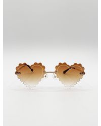 SVNX - Scallop Heart Sunglasses - Lyst