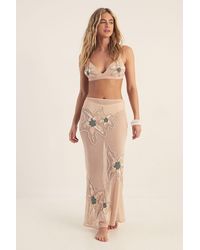 Nasty Gal - Flower Embellished Maxi Beach Skirt - Lyst