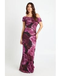 Boohoo - Off The Shoulder Mesh Maxi Dress - Lyst