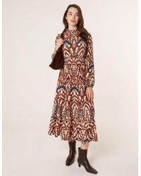 Blue Vanilla - Frilled Shirred High Neck Waist Dress - Lyst
