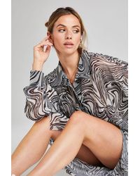 Urban Bliss - Pattern Plisse Mesh Shirt - Lyst